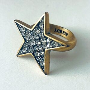 J. Crew Size 5 Pave Star Brass Ring